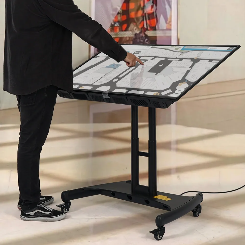 Angled Display Floor Stand with Wheels